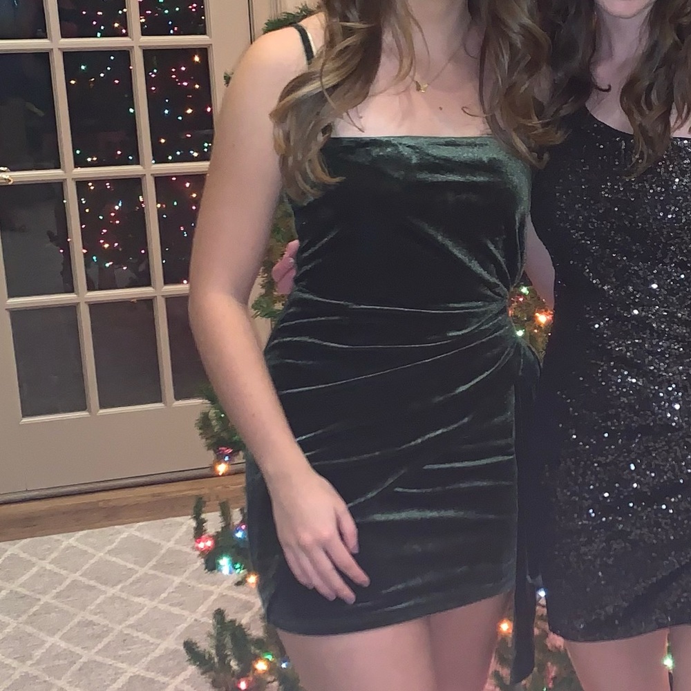 Majorelle Asbury Velvet Green Mini Dress - Picture 5 of 5
